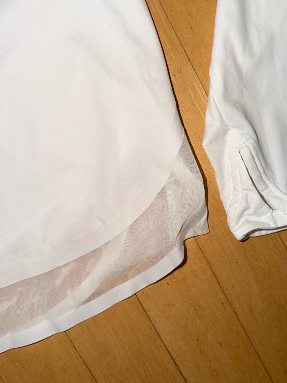 Athleta White long sleeve sheer hem top, L, CB2680 - Picture 4 of 4